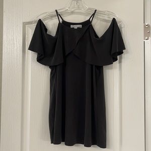 Soft Black Cold Shoulder Top M